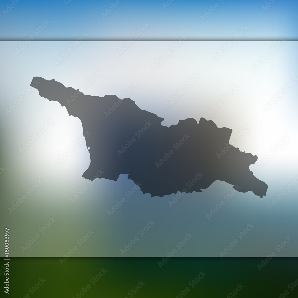 Georgia map. Blurred background with silhouette of Georgia map. Vector