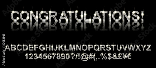 Congratulations. Silver alphabet