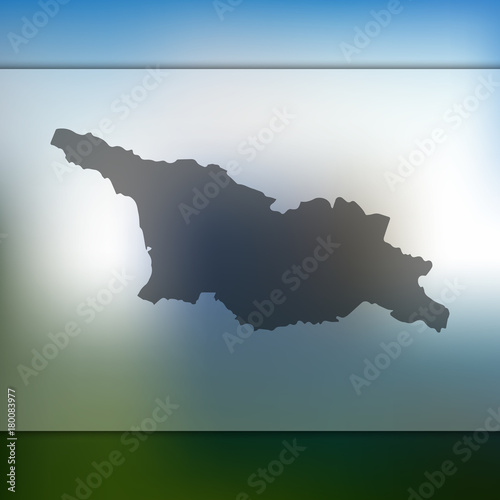 Georgia map. Blurred background with silhouette of Georgia map. Vector silhouette of Georgia map