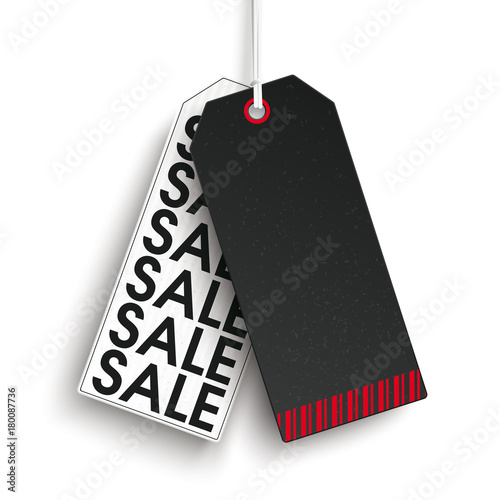 Two Long Black Price Stickers Sale photo