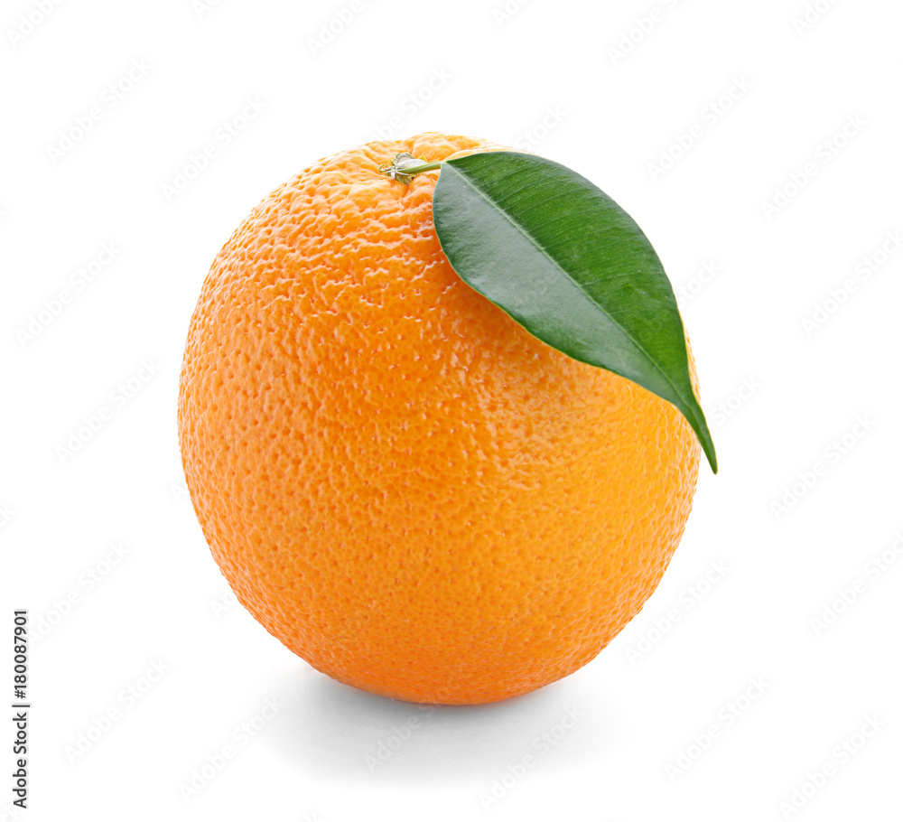 Yummy fresh orange on white background
