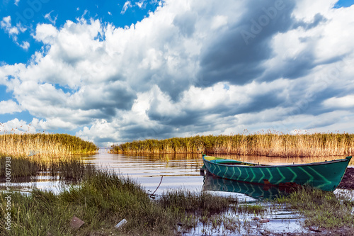 Bursa, Eski Karaagac Village Ulubat Lake Boat sky photo