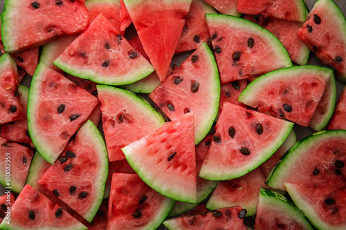 Many slices of watermelon