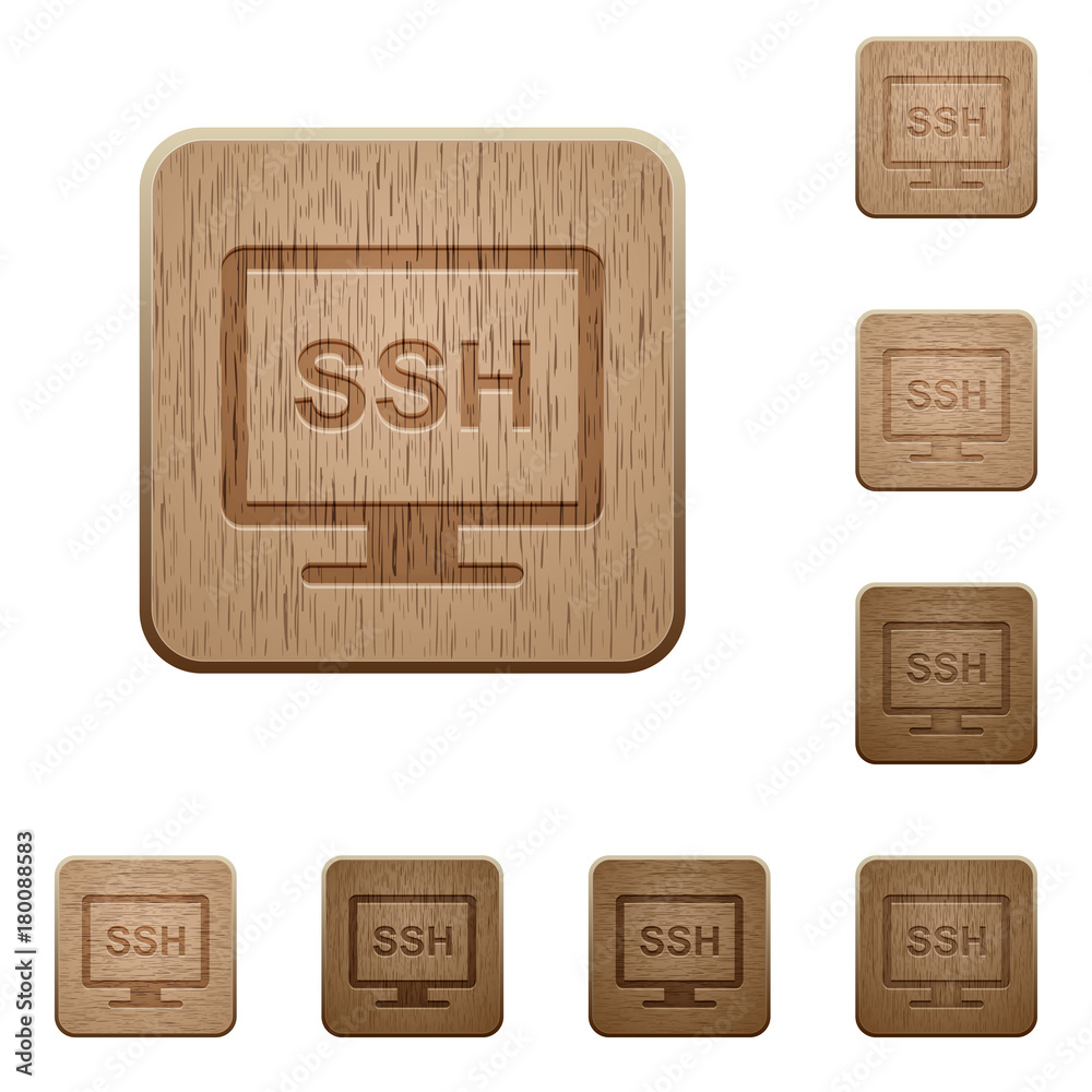 SSH terminal wooden buttons