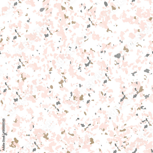 Terrazzo textured surface modern abstract pattern. Vector seamless repeat in soft pastel colors with abstract camouflage shapes.