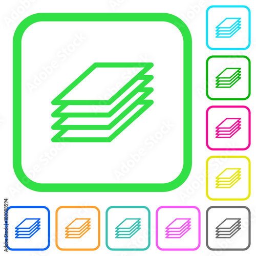 Printing papers vivid colored flat icons icons