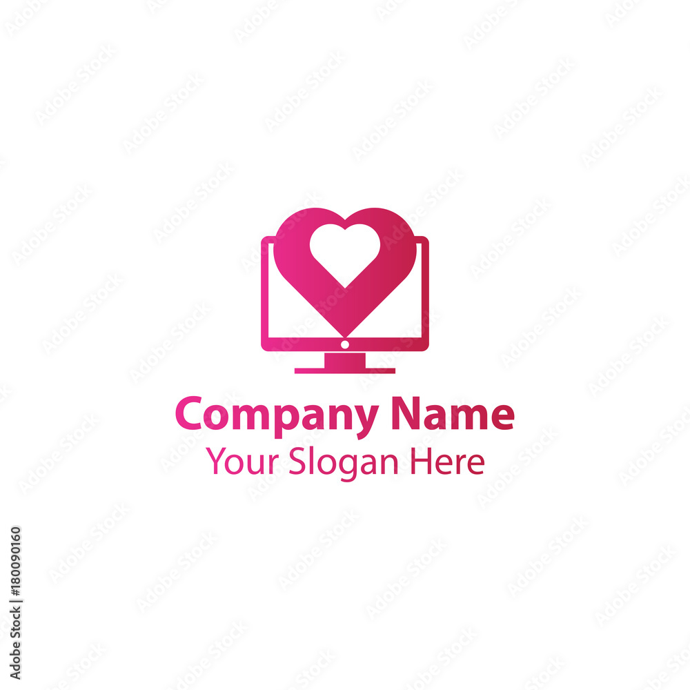 love computer logo design love computer logo design