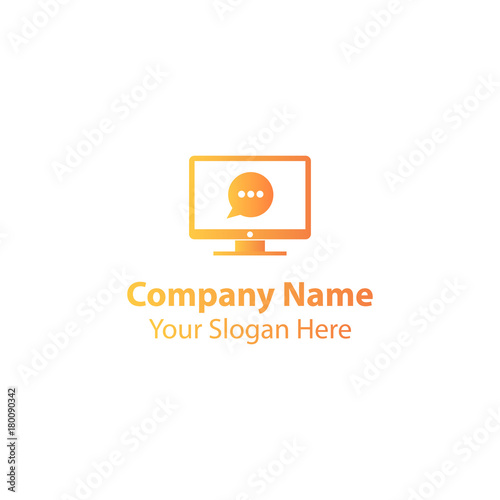 chat computer logo design