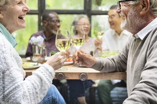 Group of Senior Retirement Meet up Happiness Concept