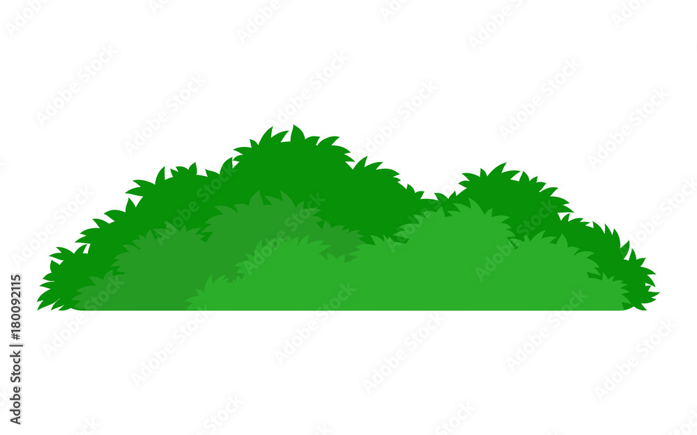 green stylized bush icon - obrazy, fototapety, plakaty 