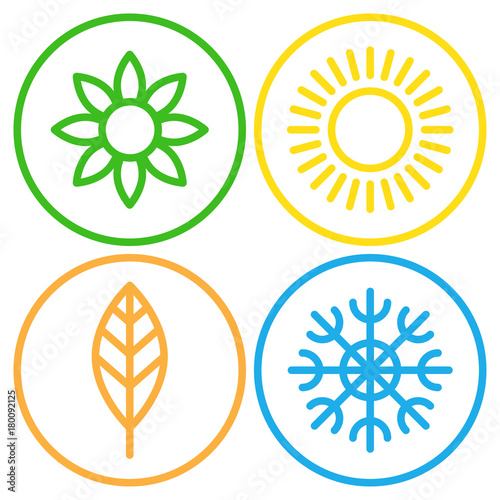 Seasons - winter, spring, summer and autumn.