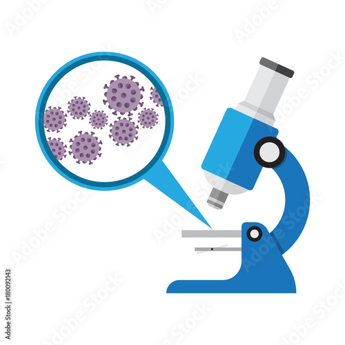 Microscope. Laboratory equipment, research with microbes in microscope photo