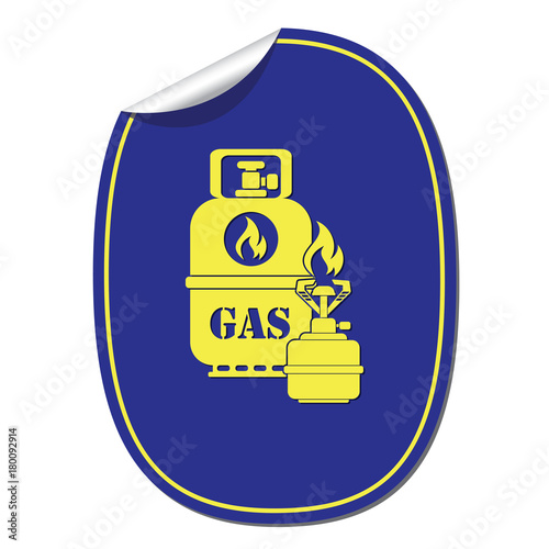 Camping stove with gas bottle icon