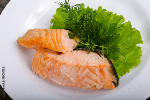 Steamed salmon