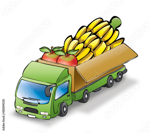 truck transporting fruits