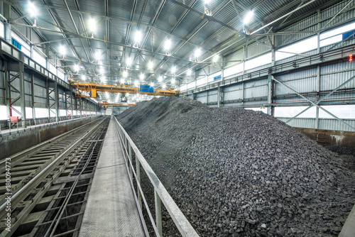 modern industrial building, ore storage
