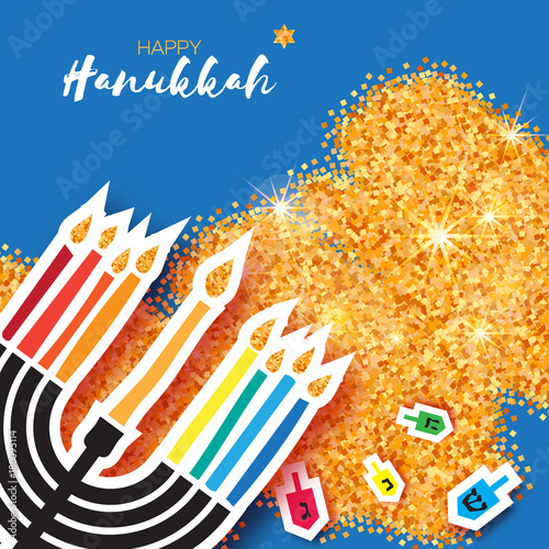 hanukkah juish vector illustration. jewish menorah simple vector icon. hanuka candles symbol. photo