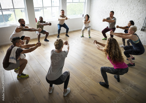Diversity People Exercise Class Relax Concept