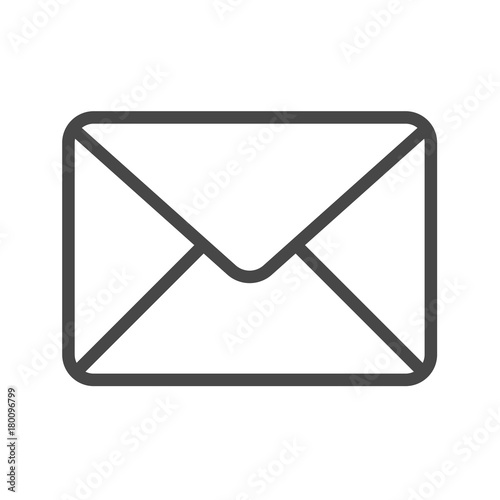 Mail Thin Line Vector Icon. Flat icon isolated on the white background. Editable EPS file. Vector illustration.