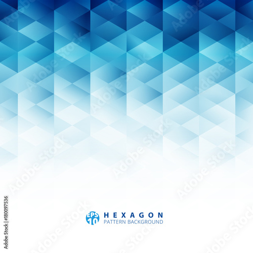 Abstract geometric hexagon pattern blue background, Creative design templates