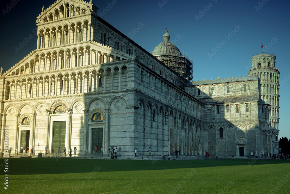 The basilica, baptistery and the Leaning Tower of Pisa,Italy
