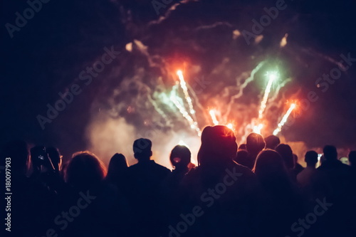 Crowd watching fireworks © NDABCREATIVITY