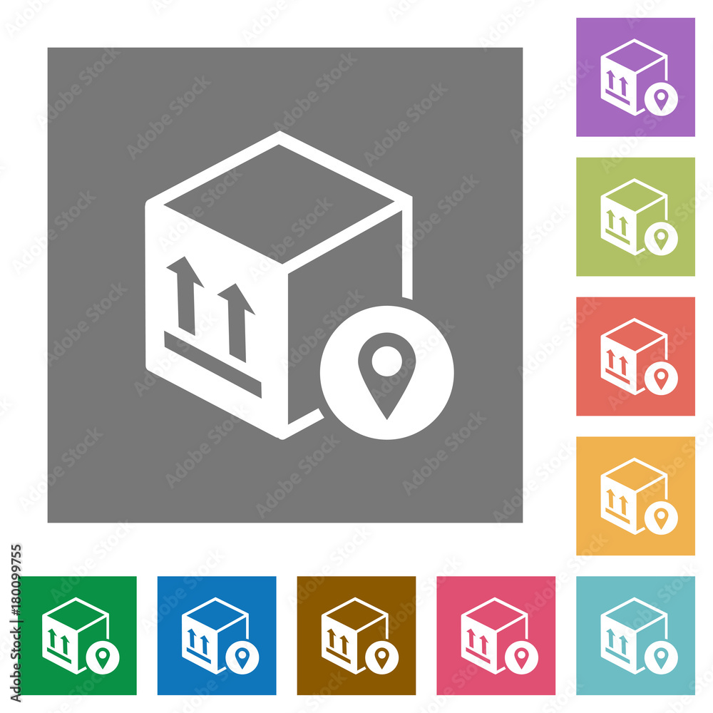 Package tracking square flat icons Package tracking square flat icons