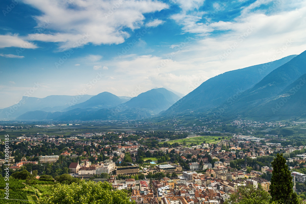 Fototapeta premium beautiful view of the city of Merano (Meran), Italy