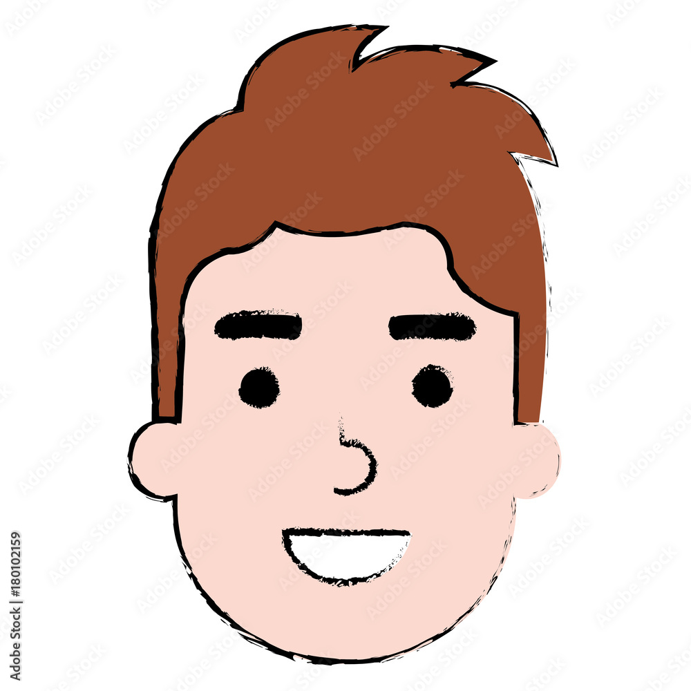 young man head avatar character