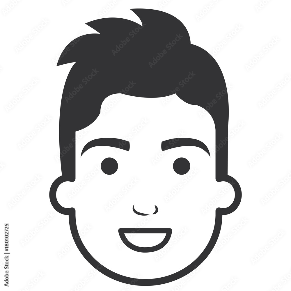 young man head avatar character young man head avatar character
