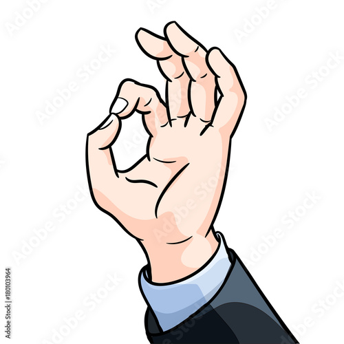 Illustration Businessman hand gesture okey-Vector Illustration