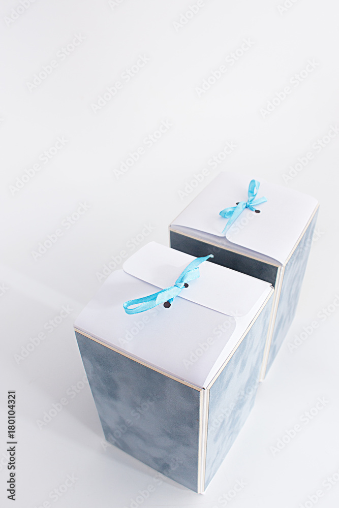 packing for gifts. cardboard boxes with bows packing for gifts. cardboard boxes with bows