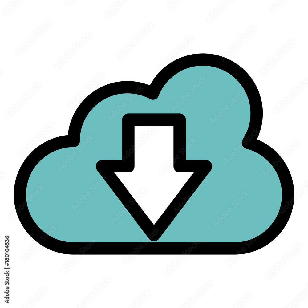 cloud computing with arrow down cloud computing with arrow down