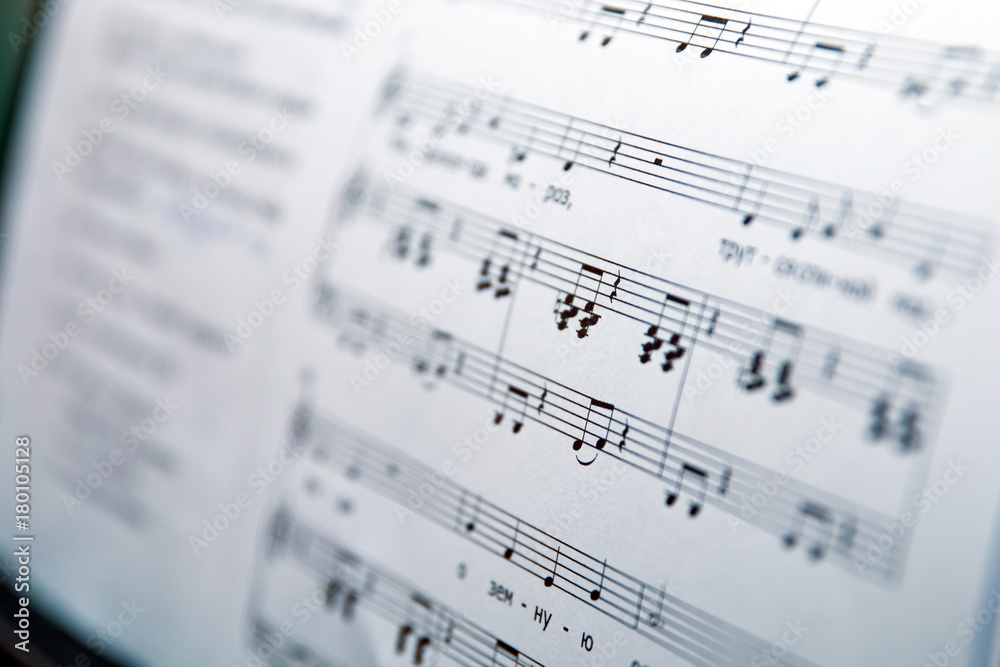 Close up of Music score background : piano notes Close up of Music score background : piano notes
