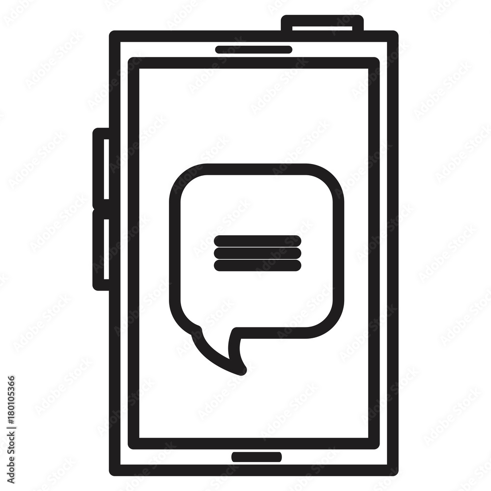 smartphone device with speech bubbles smartphone device with speech bubbles