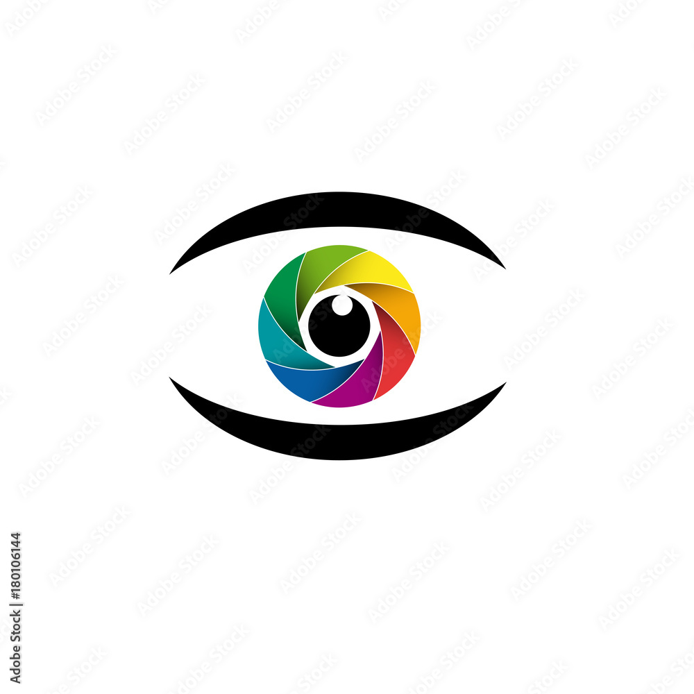 Vector sign rainbow eye, iris