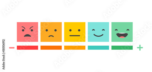 Feedback concept design, emoticon, emoji and smile, emotions scale 
