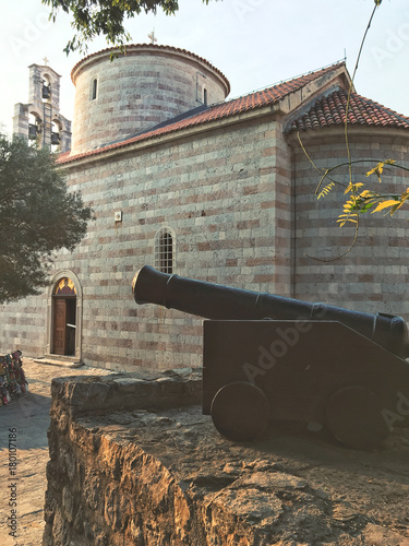 Travel around the cities of Montenegro.Photo in the old town of Budva