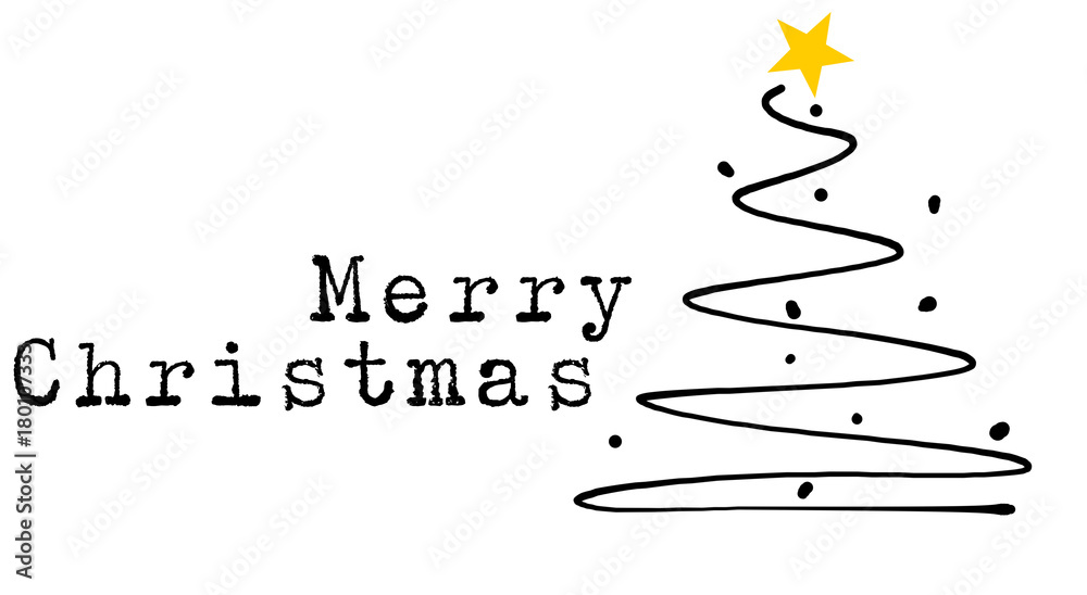 Obraz premium Merry Christmas card with Christmas tree