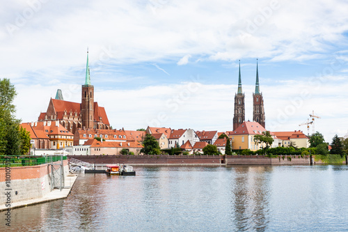 view of Cathedrals and Ostrow Tumski in Wroclaw