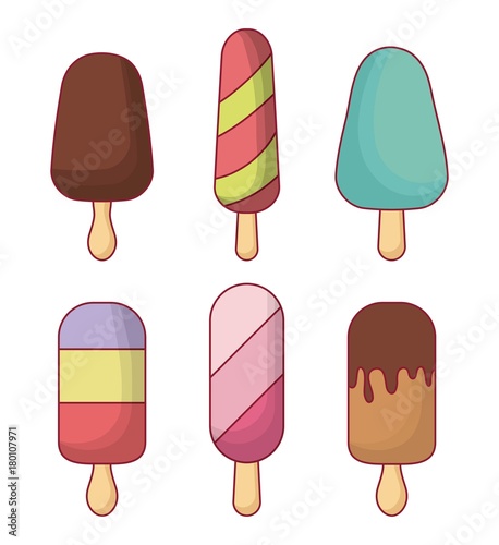 ice cream icon set over white background vector illustration