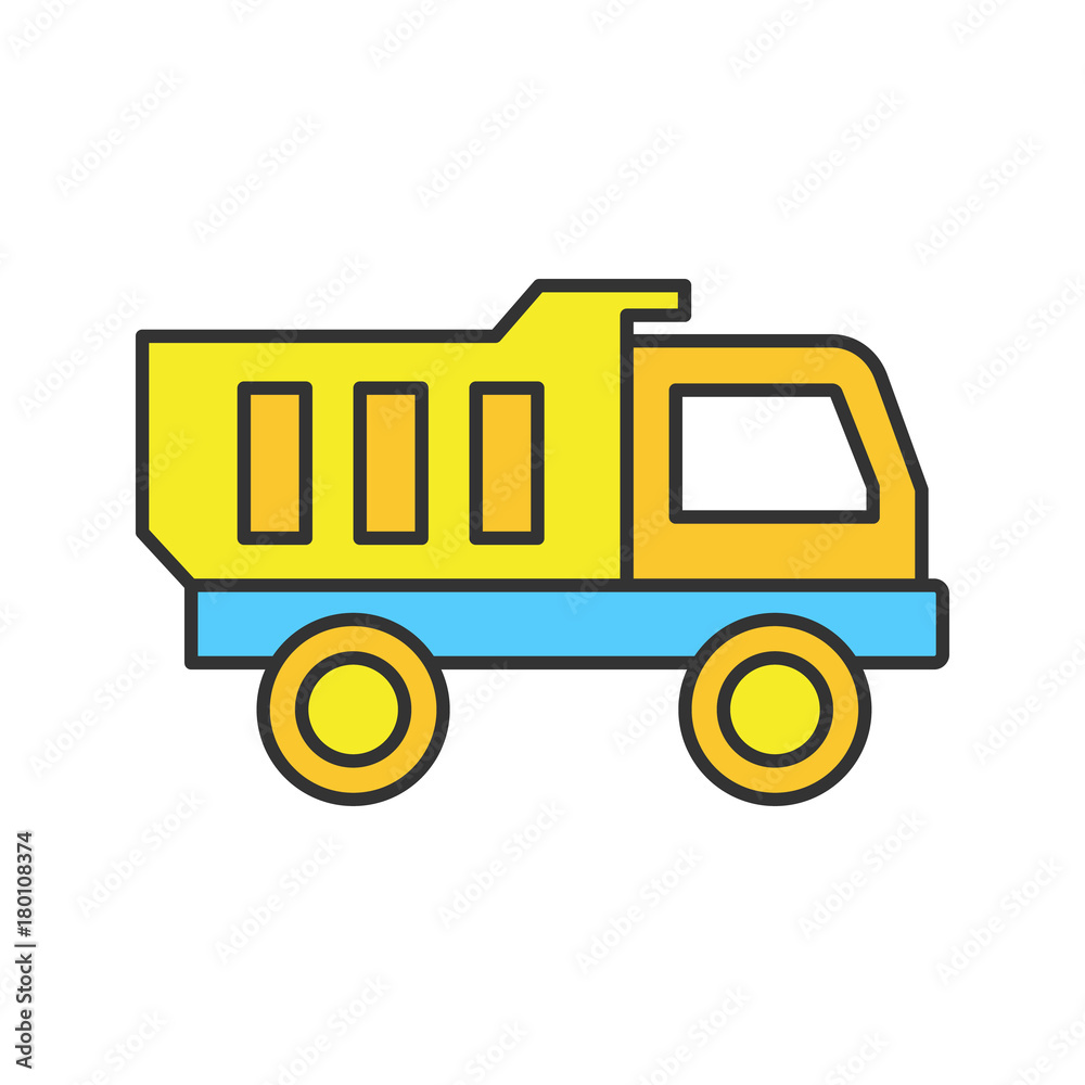 Toy truck color icon