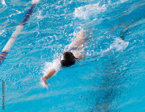 boy on a swim in a sports pool © schankz