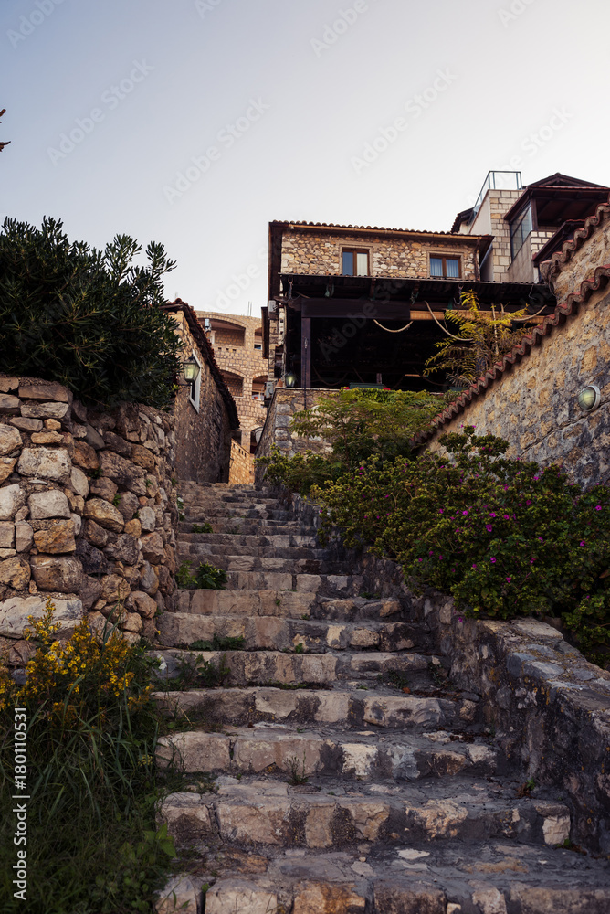 The streets of the old city of Ulcinj, Montenegro.
