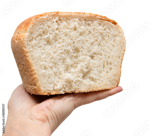 fresh bread on white background