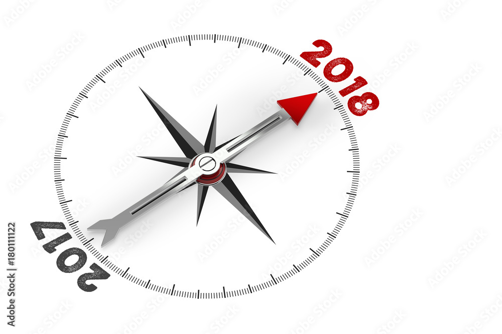 Veränderung Richtung Neujahr auf Kompass