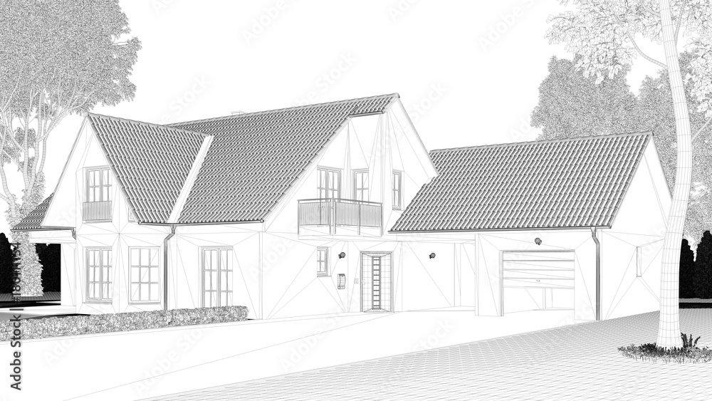 CAD Planung von Einfamilienhaus mit Garage