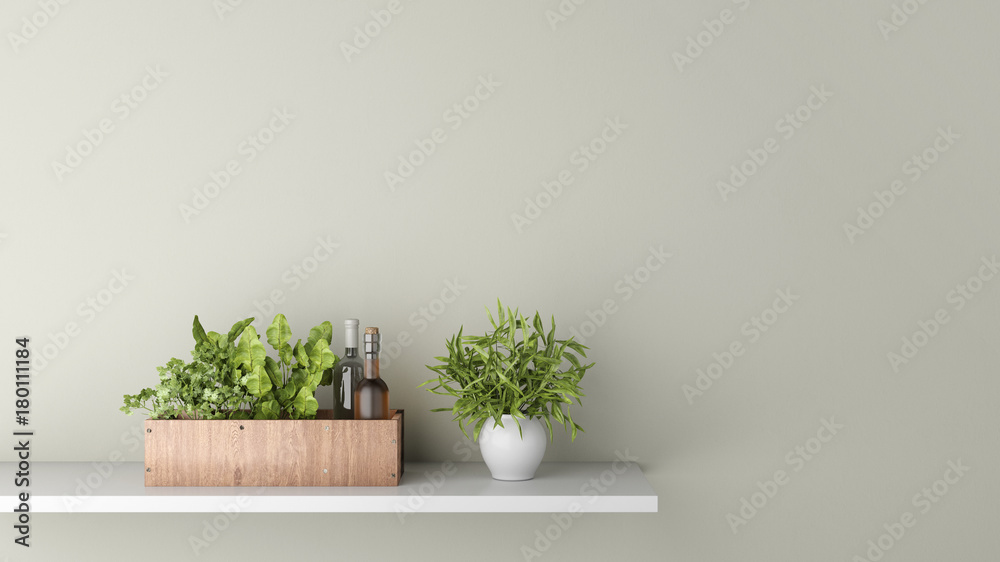 Naklejka Olej i ocet na półce w kuchni