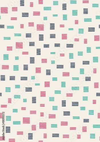 Seamless pattern with striped rectangles. Vector repeating texture. Hand drawn image.