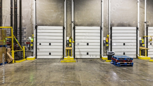 Warehouse distribution centre doors from the inside